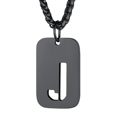 Collier Plaque Militaire Personnalisable avec Initiales