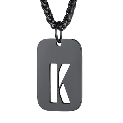 Collier Plaque Militaire Personnalisable avec Initiales