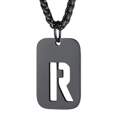 Collier Plaque Militaire Personnalisable avec Initiales