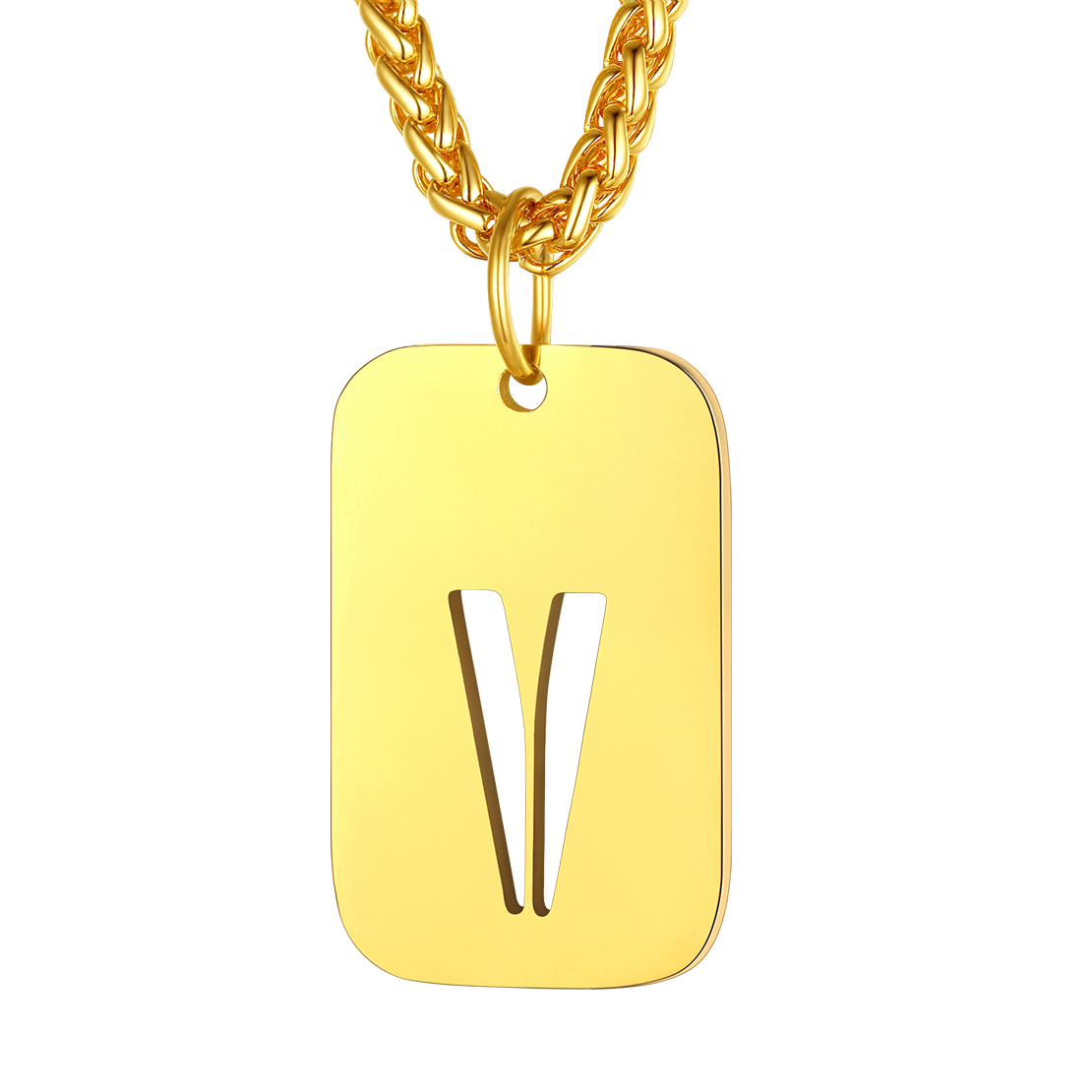 Collier Plaque Militaire Personnalisable avec Initiales