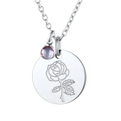  Collier Pendentif avec Fleur de Naissance Juin-Alexandrite
