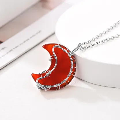 Collier Pendentif Cristal de Naissance en Forme de Croissant dos