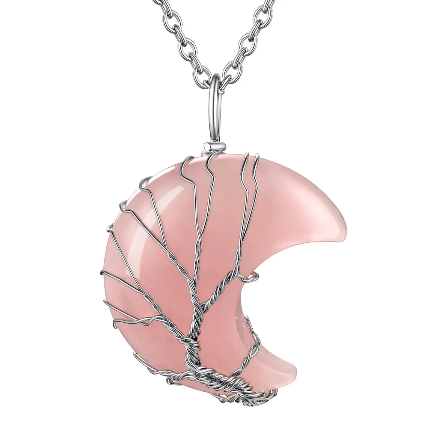 Collier Pendentif Cristal de Naissance en Forme de Croissant 10