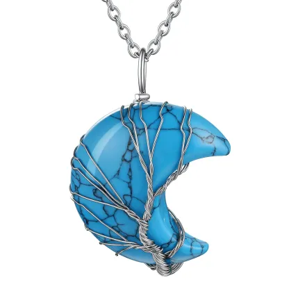 Collier Pendentif Cristal de Naissance en Forme de Croissant 12