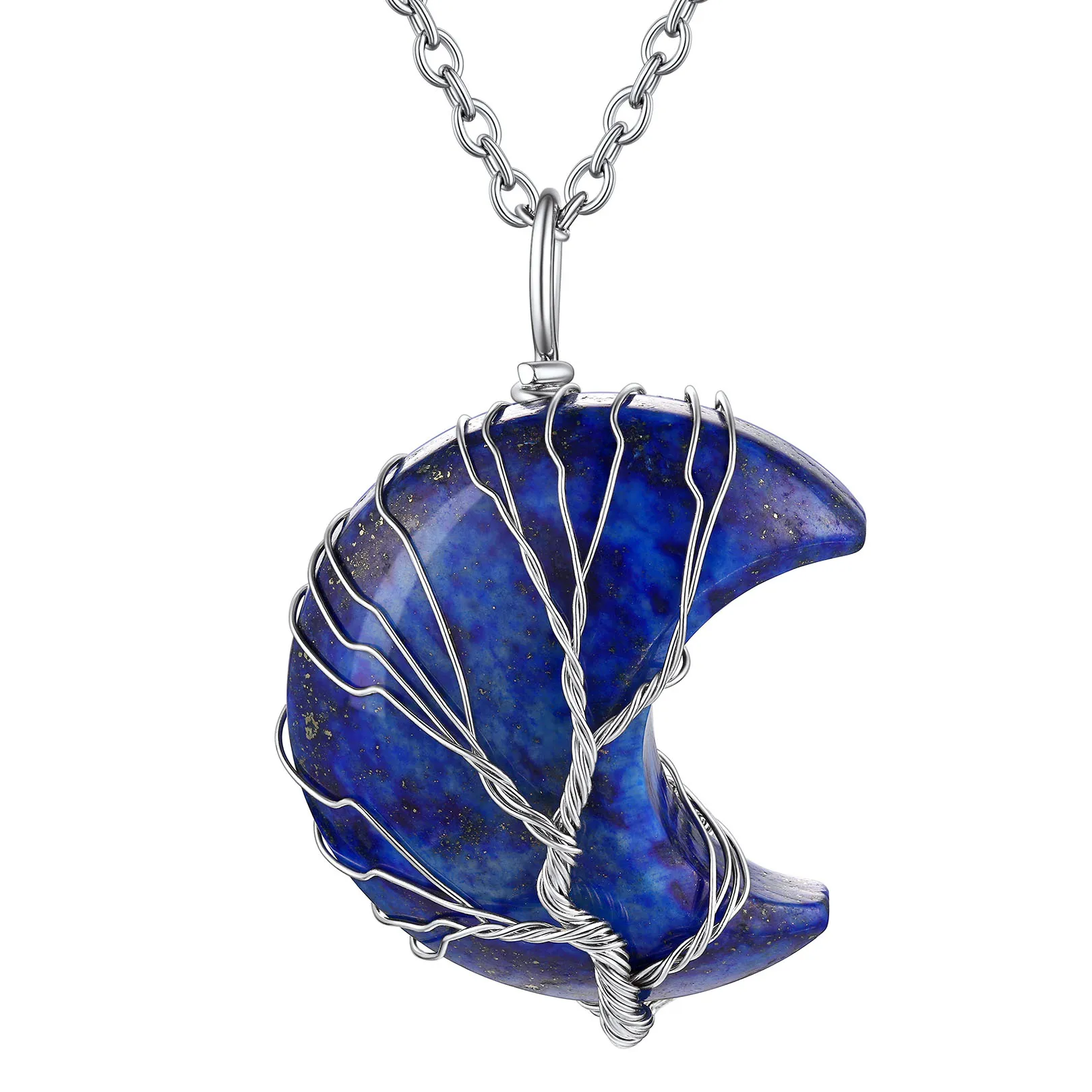 Collier Pendentif Cristal de Naissance en Forme de Croissant 9