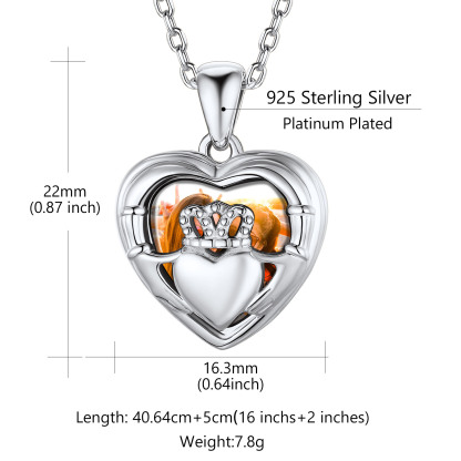 Collier Médaillon Pendentif Cœur Personnalisé avec Photo en Argent Sterling Taille