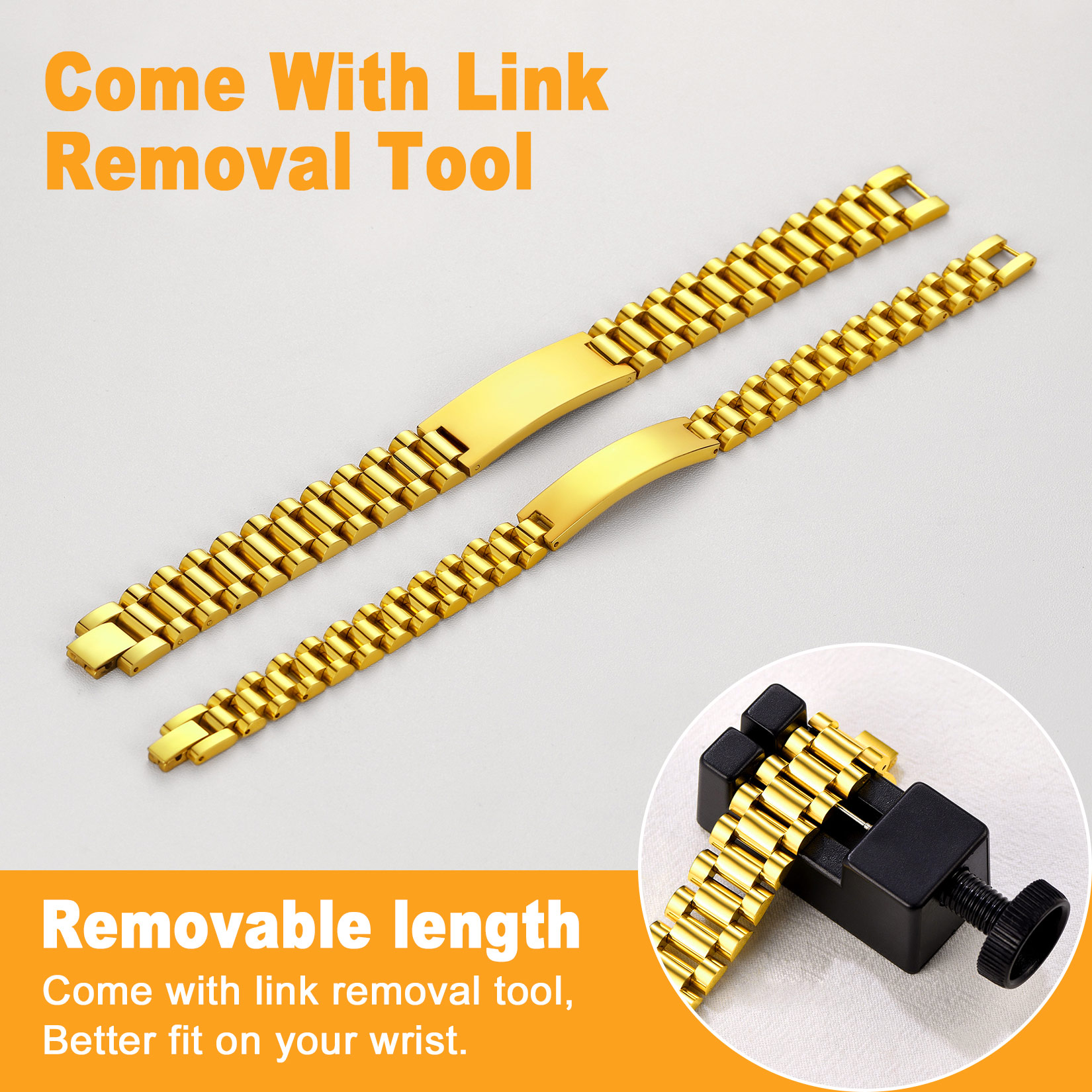 Bracelet en Acier Inoxydable Gravé Personnalisé 