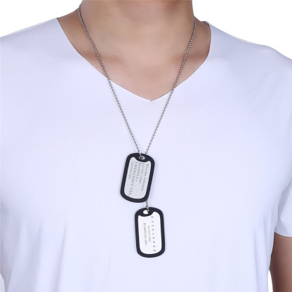 Collier Plaque Militaire en Acier Inoxydable Personnalisé Modèle