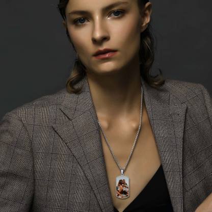 Collier Plaque Militaire Personnalisée avec Photo Modèle