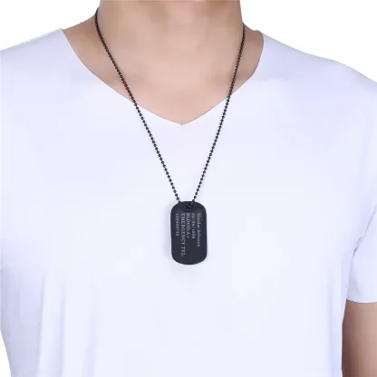  Collier Personnalisé avec Plaque en Acier Inoxydable et Chaîne à Billes Modèle