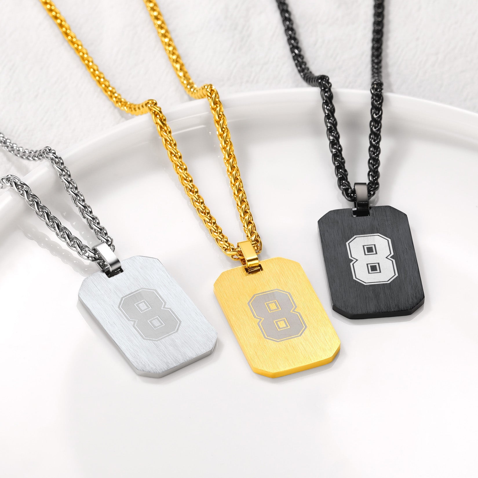 Custom4U 3 Color Customized Military Army Style ID Card Pendant Necklace Collection