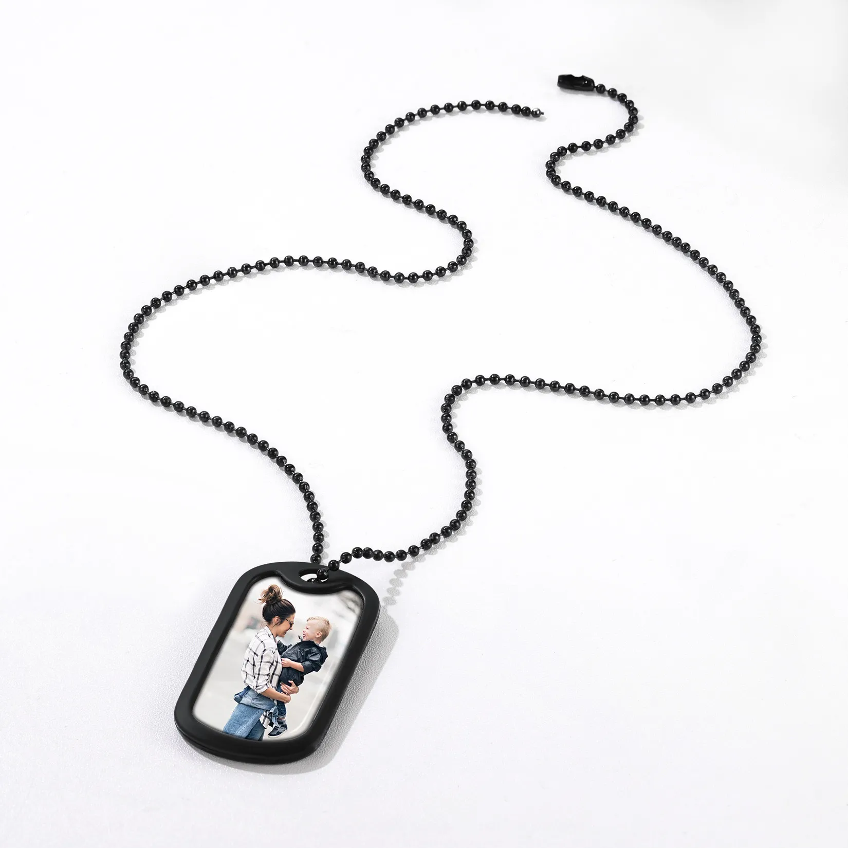 Collier Photo Personnalisée Gravée pour Homme