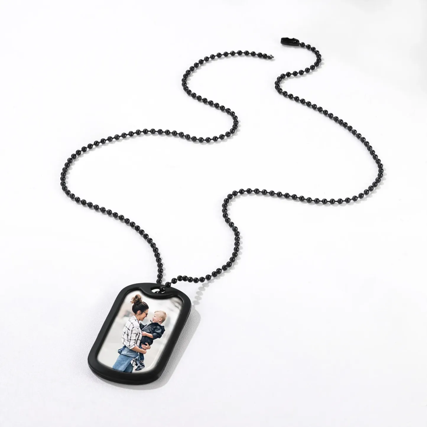 Collier Photo Personnalisée Gravée pour Homme
