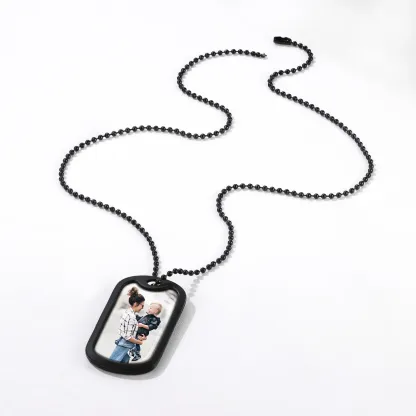 Collier Photo Personnalisée Gravée pour Homme