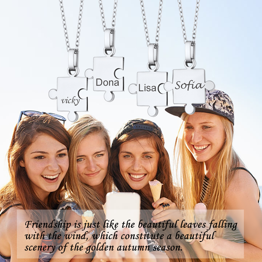 Collier d'Amitié Personnalisé Puzzle pour Amis
