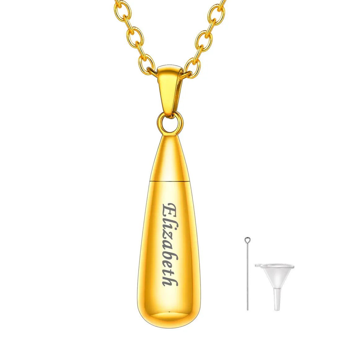 Collier Urne Personnalisé Goutte pour Cendres Or