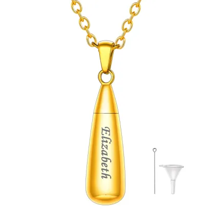 Collier Urne Personnalisé Goutte pour Cendres Or