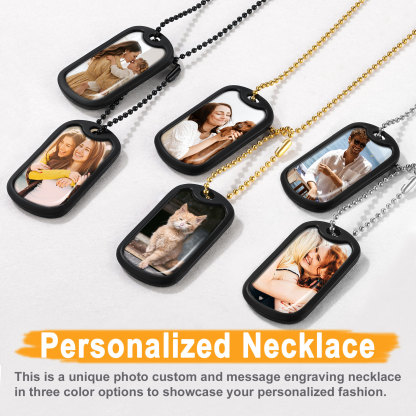 Collier Plaque Militaire Photos 2 Pièces Personnalisé pour Homme et Femme Collection