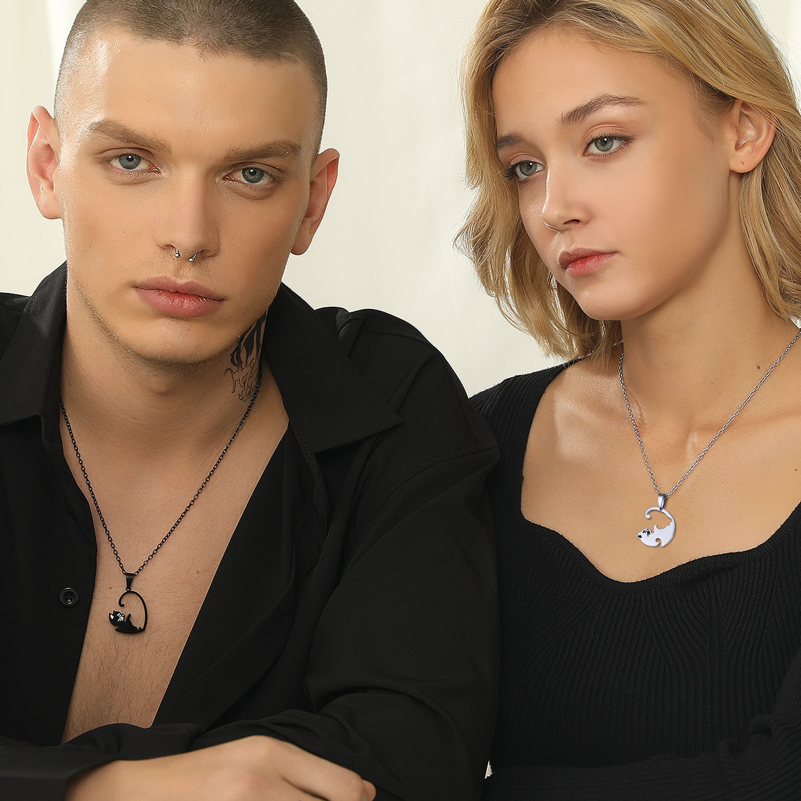 Collier Puzzle en Forme de Cœur pour Couple
