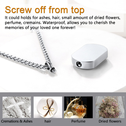 Collier Urne Personnalisé avec Gravure Photo pour Cendres Commémoration