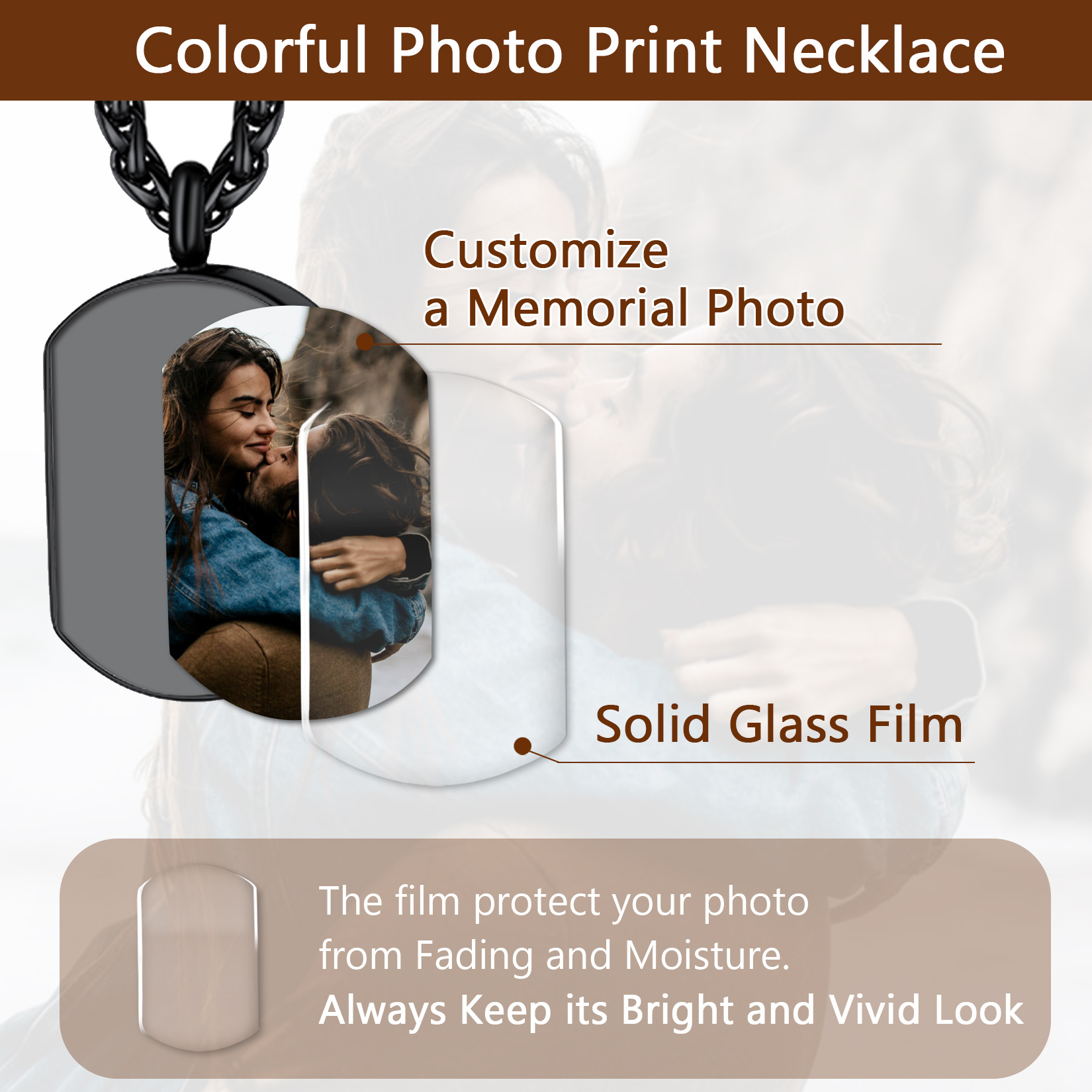 Collier Urne Personnalisé avec Gravure Photo pour Cendres Détail