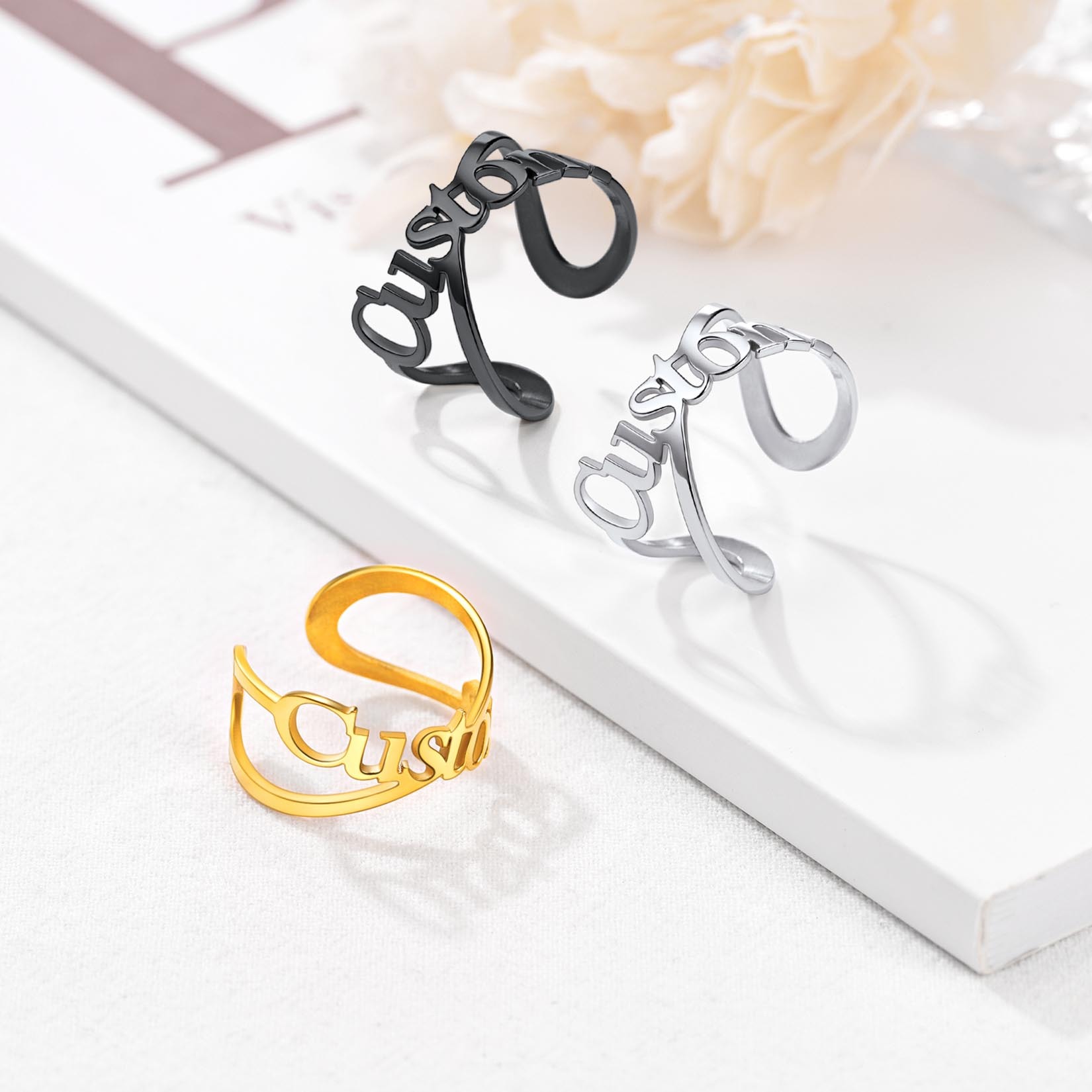 Bague Collection Personnalisée Ajustable Bijou Mémorial pour Femme