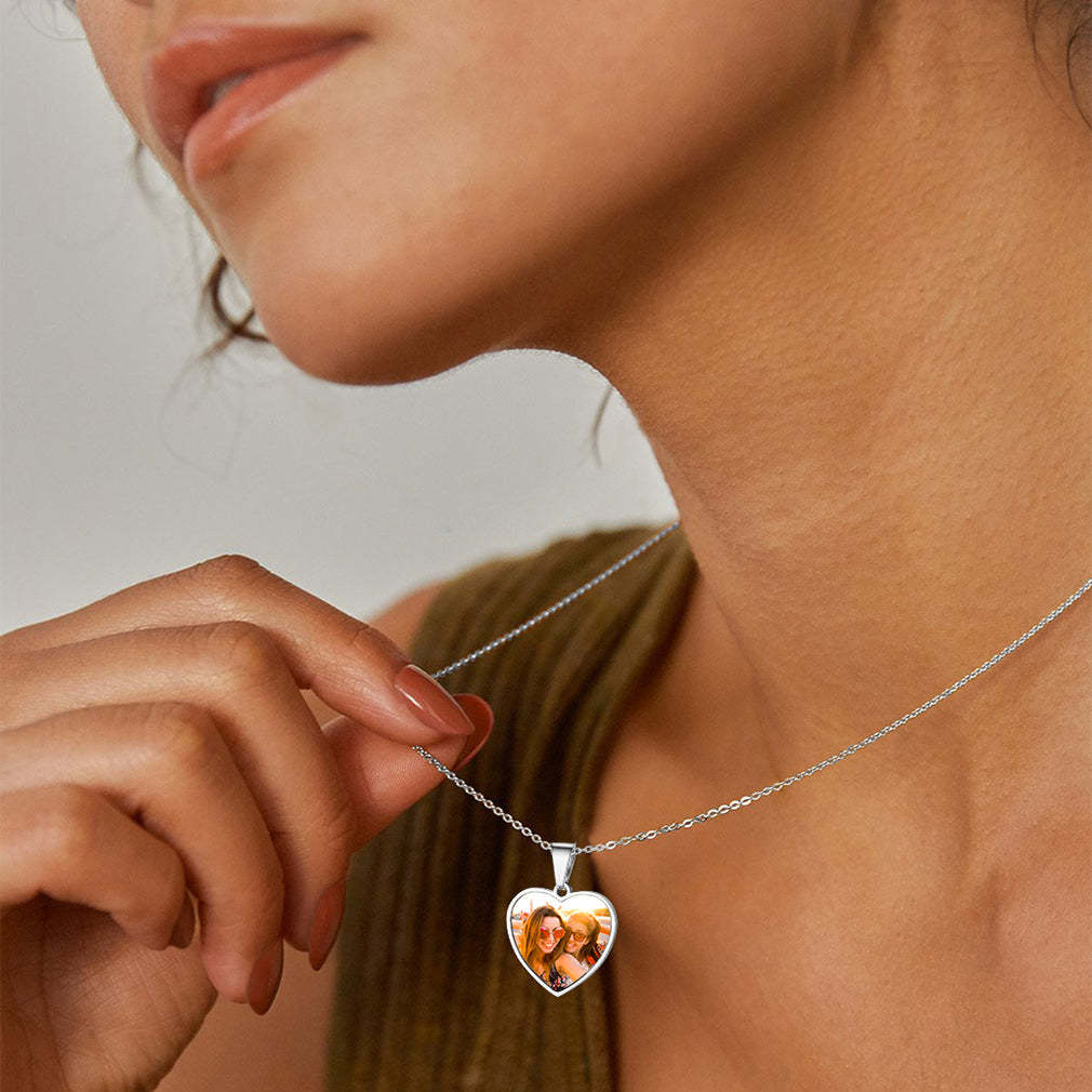 Collier Photo Personnalisé en Forme de Cœur Modèle