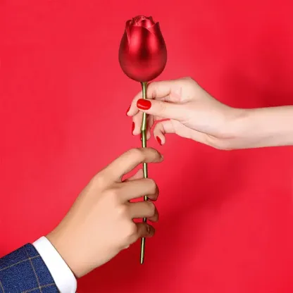 Boîte à Bijoux en Forme de Rose Rouge