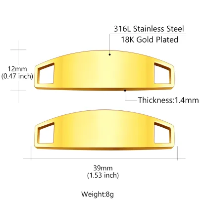 Plaques d’Identité pour Lacets de Chaussures Or