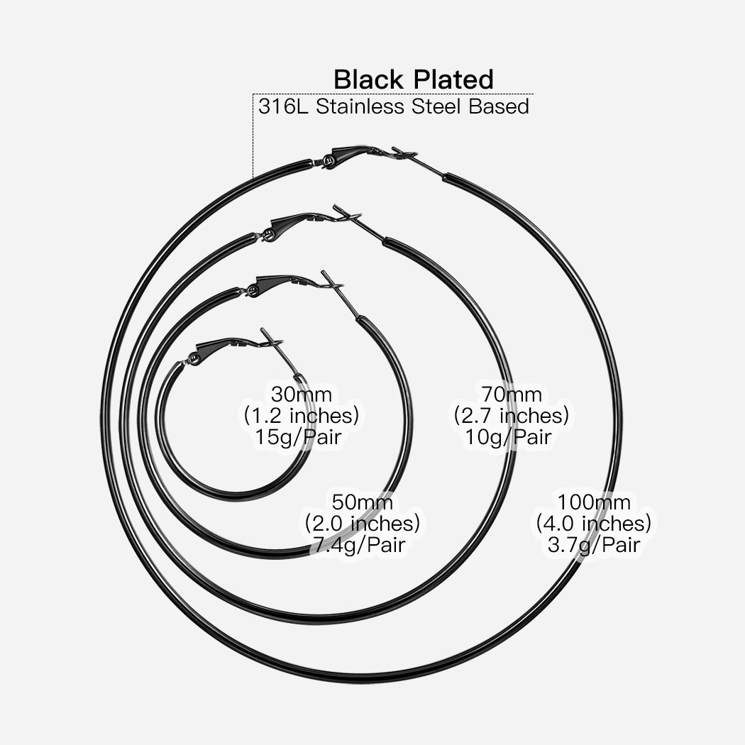 Créoles Simples en Acier Inoxydable pour Femmes Taille