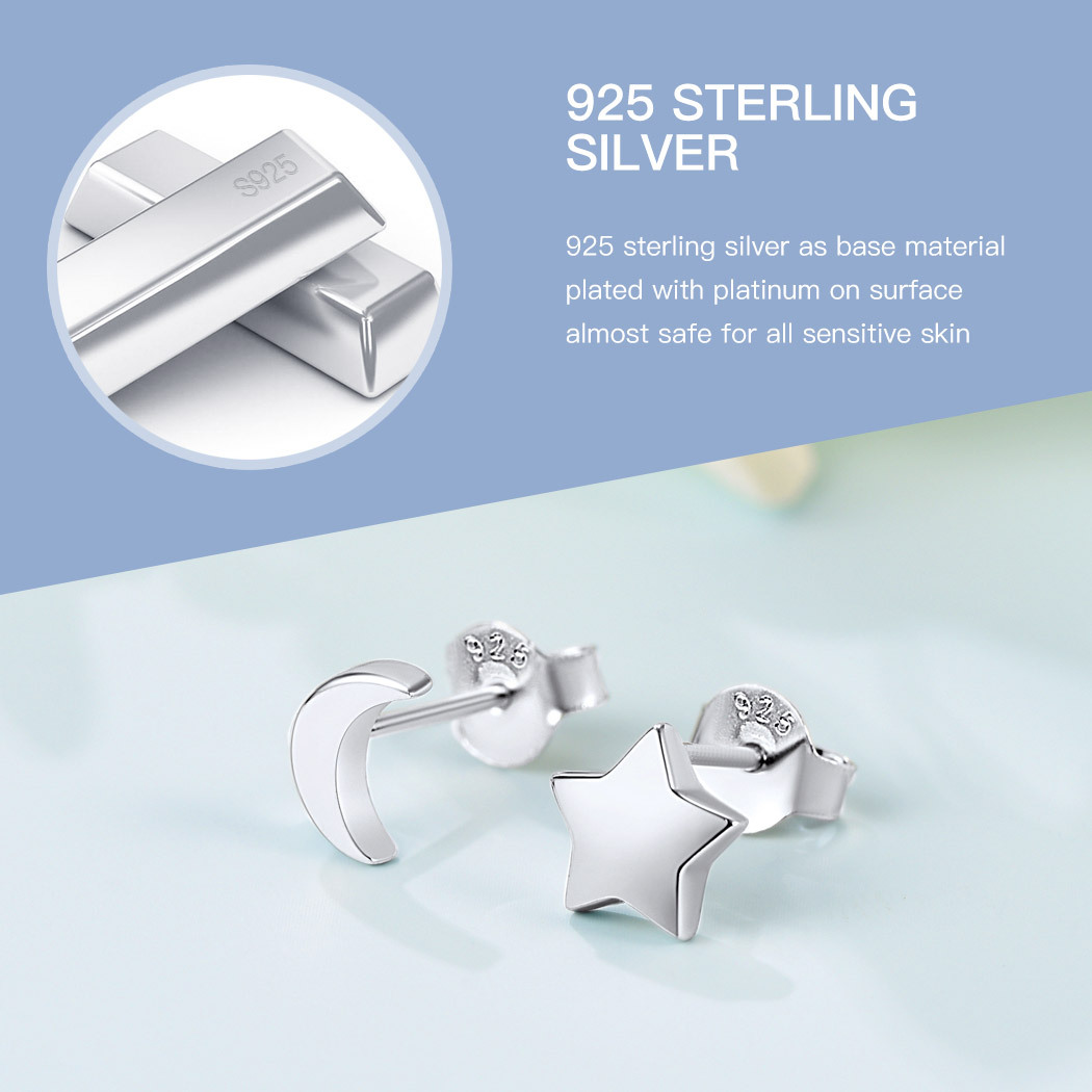 Boucles d’Oreilles Étoile en Argent Sterling pour Femme