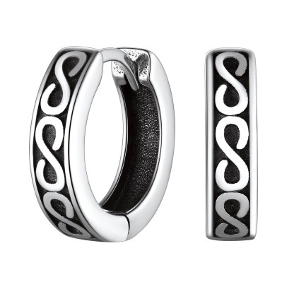  Boucles d'Oreilles Infini Créoles en Argent Sterling 925 Argenté