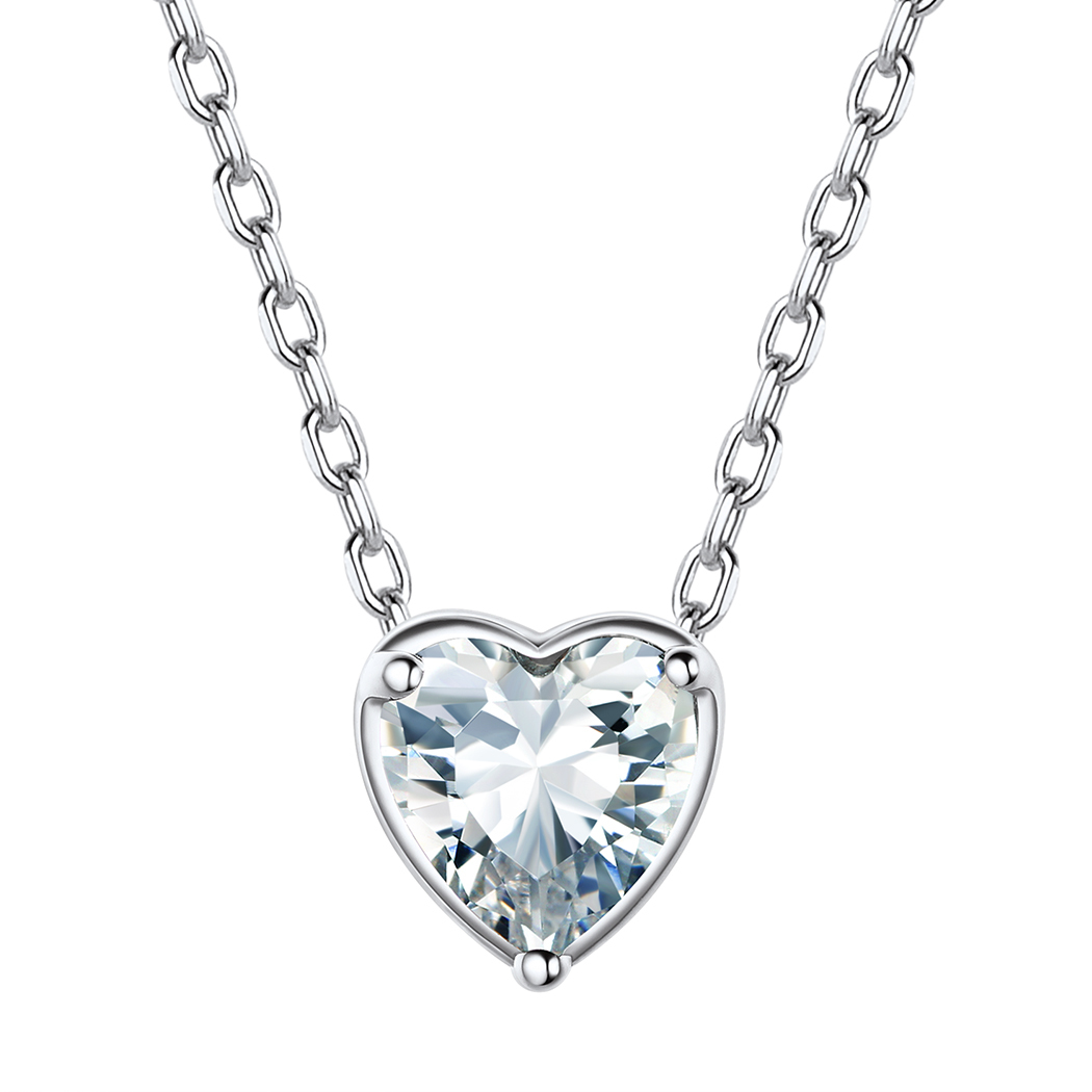 Collier Cœur en Argent Sterling avec Pierre de Naissance 4