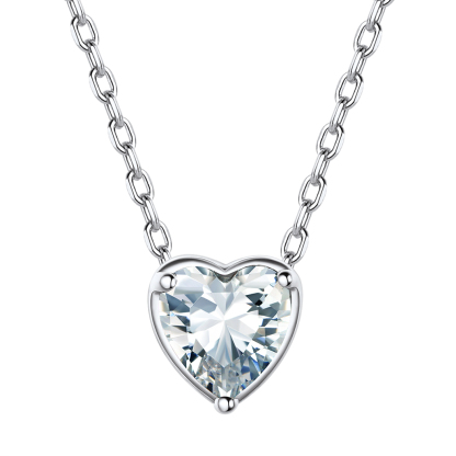 Collier Cœur en Argent Sterling avec Pierre de Naissance 4