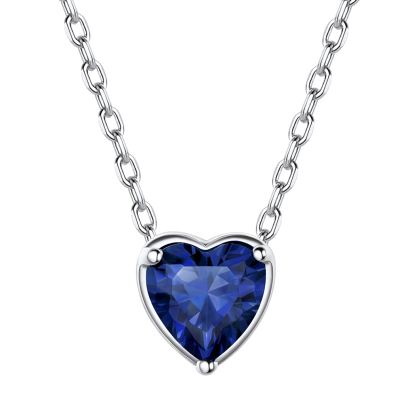 Collier Cœur en Argent Sterling avec Pierre de Naissance 9