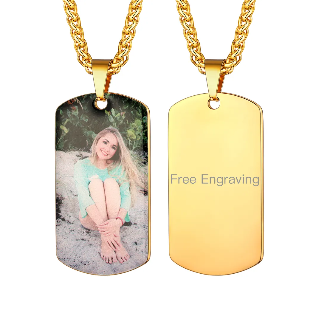 Collier Médaillon Personnalisé avec Photo et Gravure Or