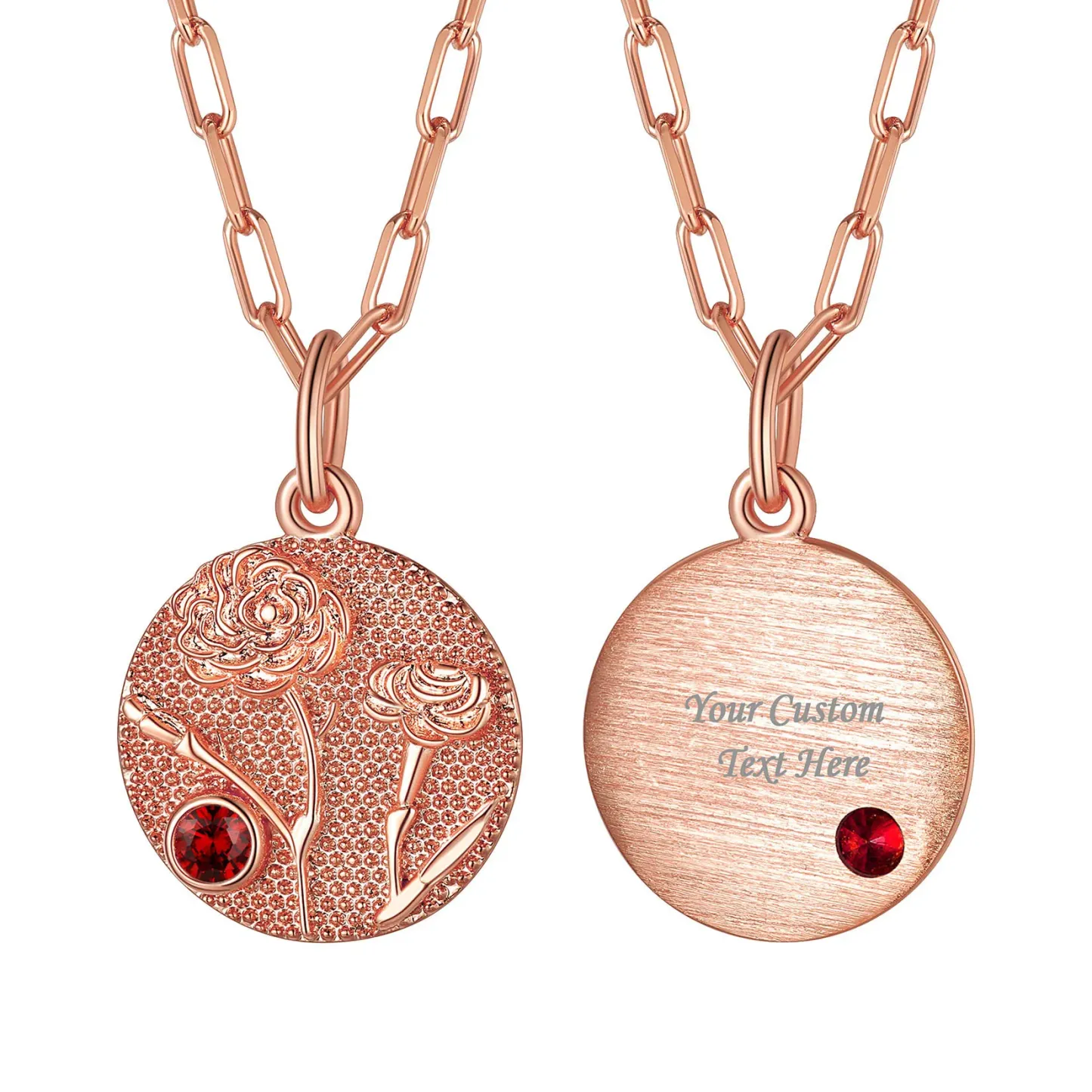 Collier Fleur de Naissance Janvier-Œillet