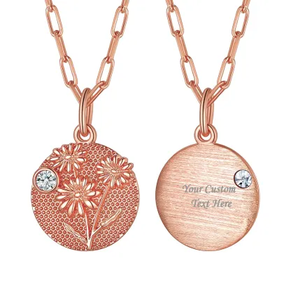 Collier Fleur de Naissance avec Pierre de Naissance Avril-Marguerite