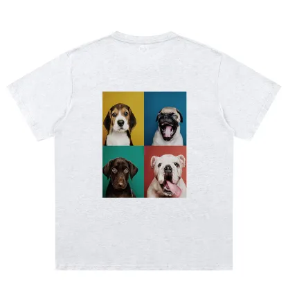 T-shirt Personnalisé avec Photo Gris pour Homme