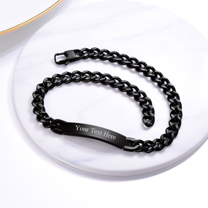 Collier Personnalisé Hip Hop avec Chaîne Cubaine pour Femme Noir