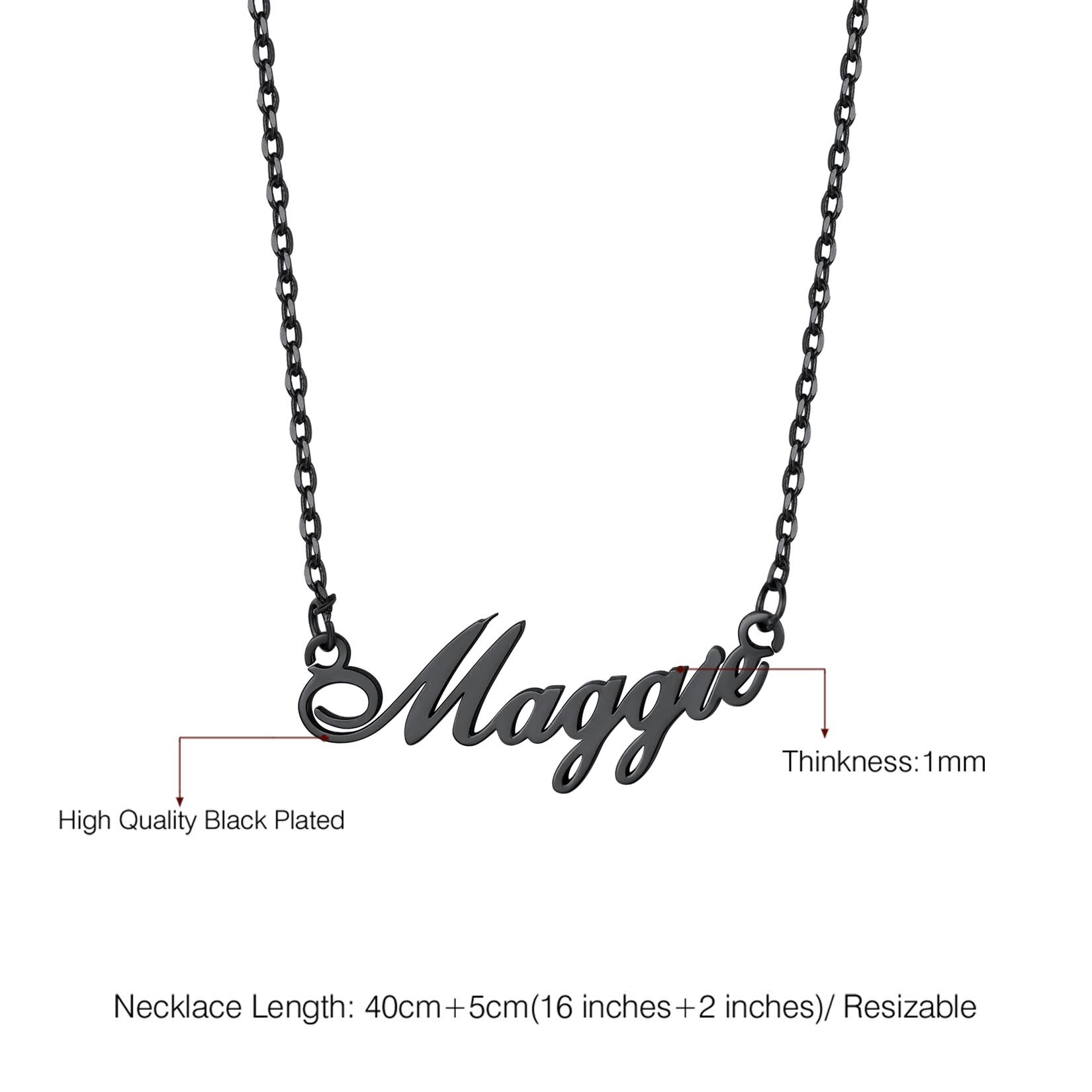 Collier Pendentif Prénom Personnalisé en Acier Inoxydable Taille