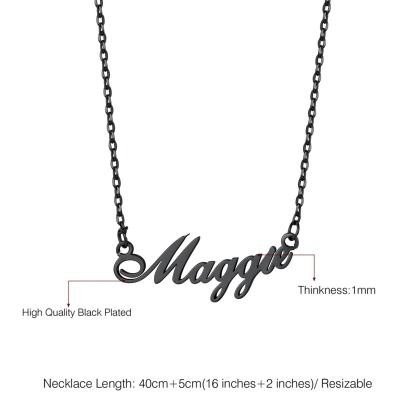 Collier Pendentif Prénom Personnalisé en Acier Inoxydable Taille