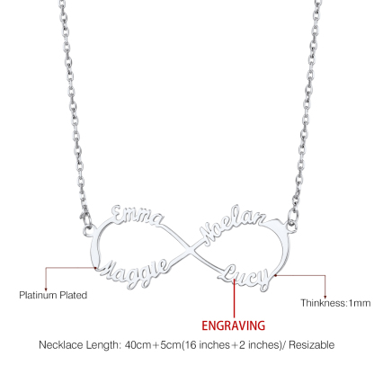 Collier Infini Personnalisé avec Nom pour Femme Taille