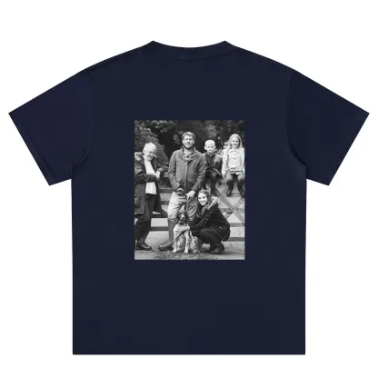 T-shirt Personnalisé avec Photo Bleu Marine Homme Femme