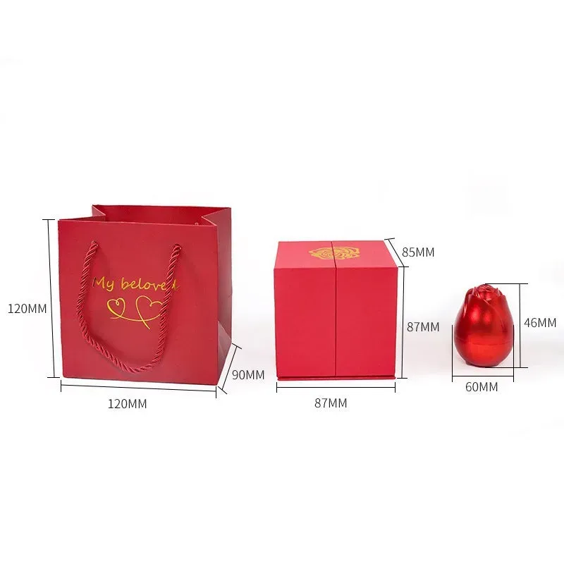 Boîte à Bijoux en Forme de Rose Élevable