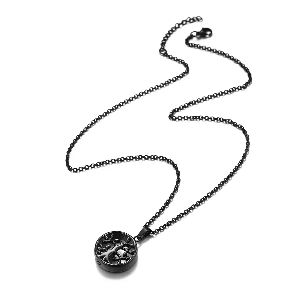 Collier Urne avec Gravure Pendentif Arbre de Vie pour Cendres