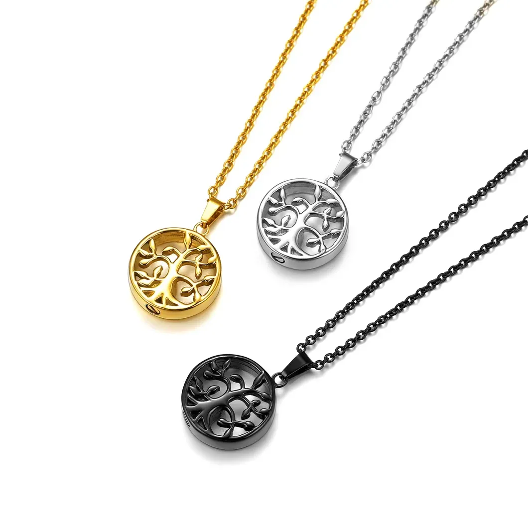 Collier  Personnalisé avec Gravure Pendentif Arbre de Vie pour Cendres