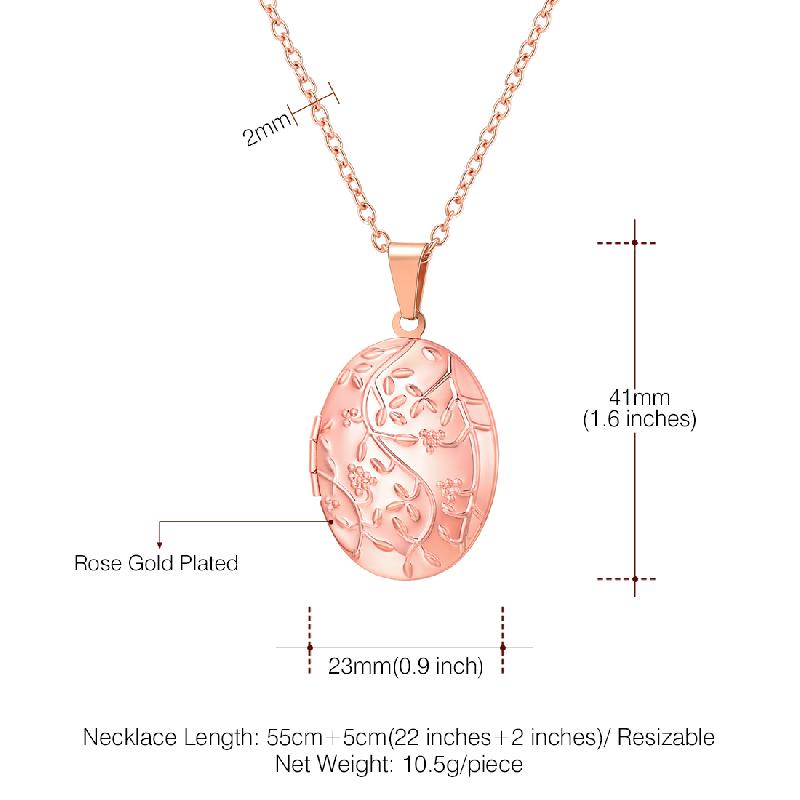 Collier Médaillon Personnalisé avec Pendentif Ovale pour Femmes Taille
