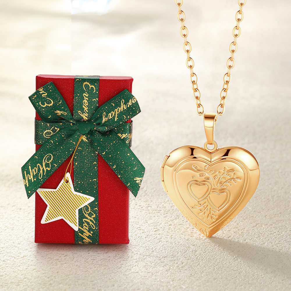 Collier Médaillon Cœur Gravé Photo | Cadeau Femme Personnalisé