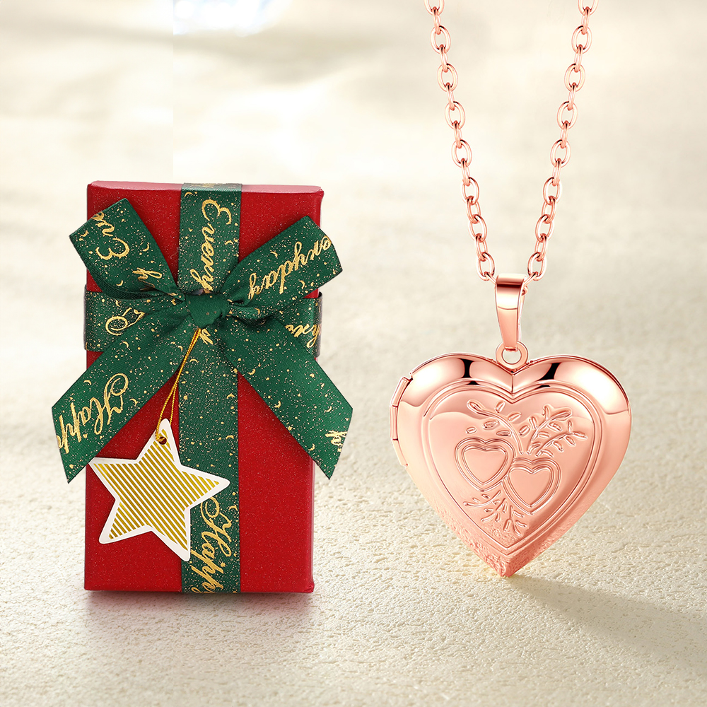 Collier Médaillon Cœur Gravé Photo | Cadeau Femme Personnalisé